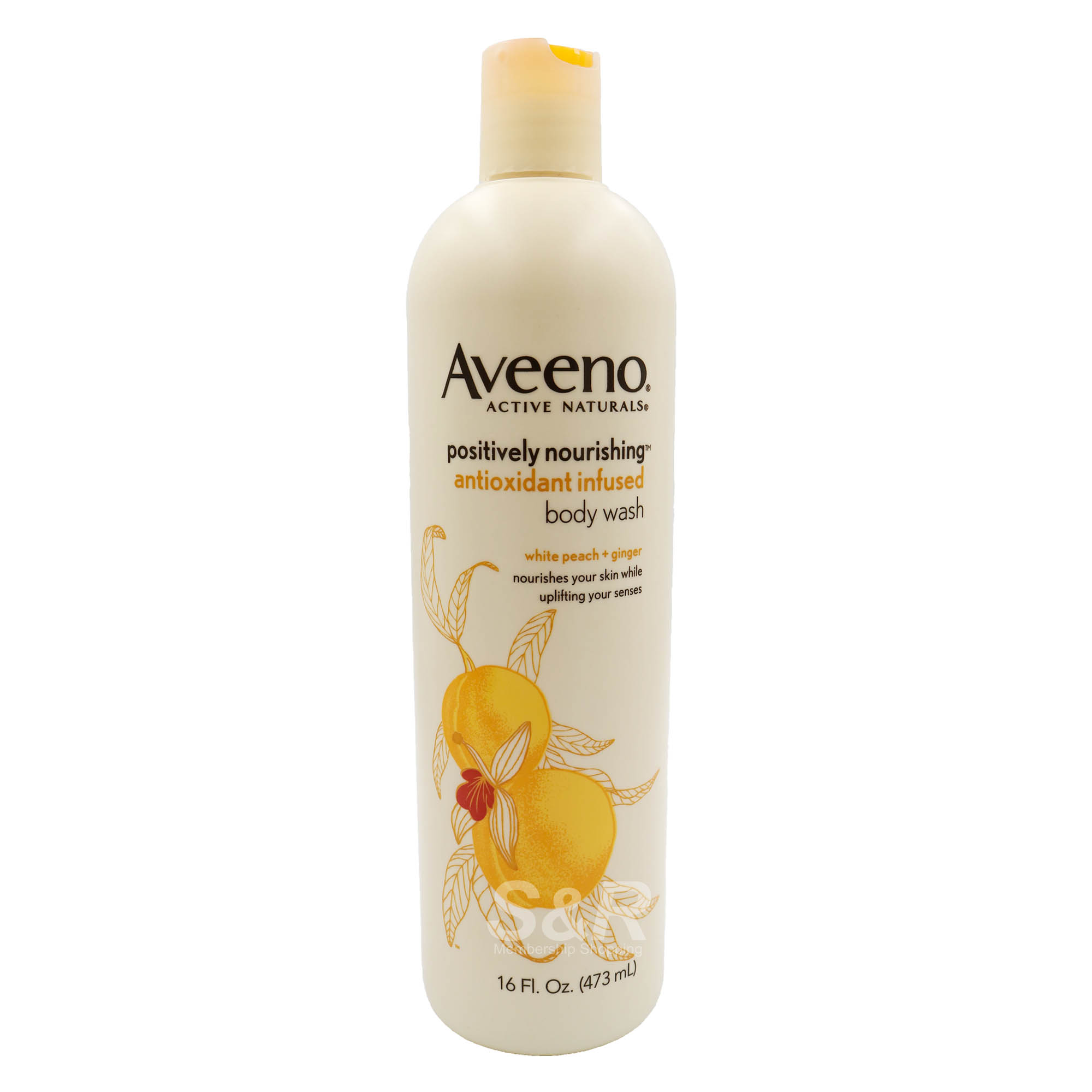 Aveeno Active Naturals Nourishing Body Wash with White Peach and Ginger 473mL